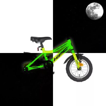   KPC FluoBike Raptor dínos VILÁGÍTÓS 12 neonzöld fluoreszkáló gyermek kerékpár
