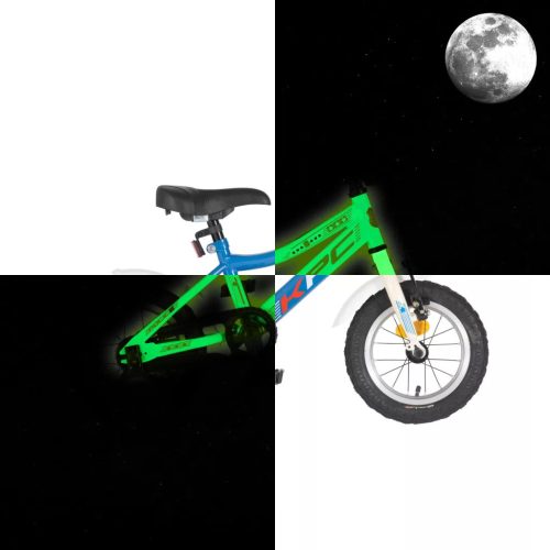 KPC FluoBike Police szirénás VILÁGÍTÓS 12 kék fluoreszkáló gyermek kerékpár