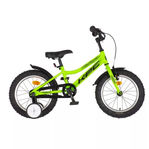 KPC FluoBike Raptor, dínos VILÁGÍTÓS 16 neonzöld fluoreszkáló gyermek kerékpár