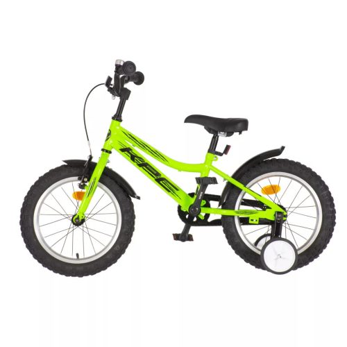 KPC FluoBike Raptor, dínos VILÁGÍTÓS 16 neonzöld fluoreszkáló gyermek kerékpár