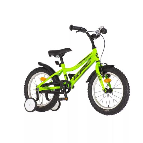 KPC FluoBike Raptor, dínos VILÁGÍTÓS 16 neonzöld fluoreszkáló gyermek kerékpár