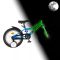 KPC FluoBike Police szirénás VILÁGÍTÓS 16 kék fluoreszkáló gyermek kerékpár