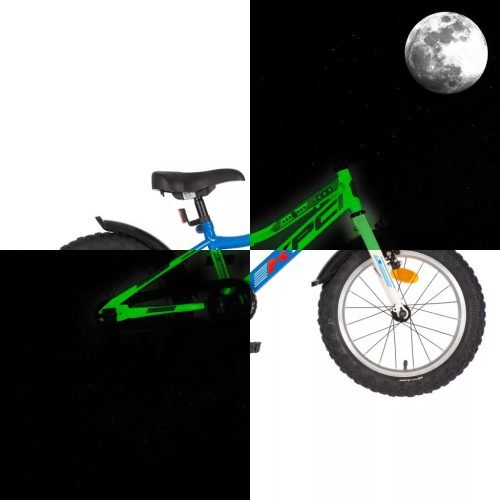 KPC FluoBike Police szirénás VILÁGÍTÓS 16 kék fluoreszkáló gyermek kerékpár