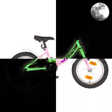   KPC FluoBike Kitty cicás VILÁGÍTÓS 16 rózsaszín fluoreszkáló gyermek kerékpár