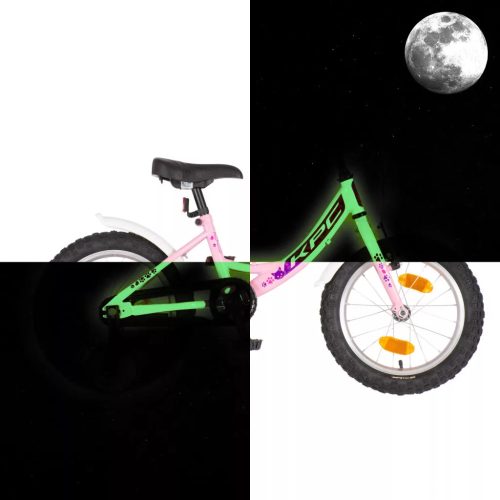 KPC FluoBike Kitty cicás VILÁGÍTÓS 16 rózsaszín fluoreszkáló gyermek kerékpár