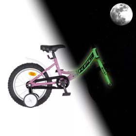   KPC FluoBike Rabbit nyuszis VILÁGÍTÓS 16 lila fluoreszkáló gyermek kerékpár