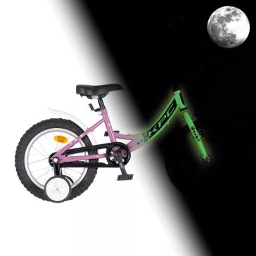   KPC FluoBike Rabbit nyuszis VILÁGÍTÓS 16 lila fluoreszkáló gyermek kerékpár