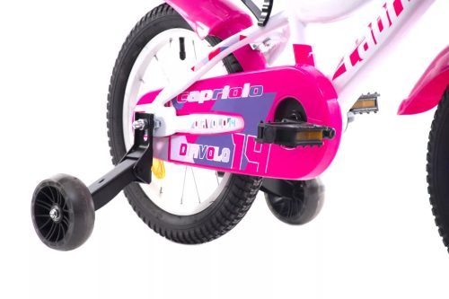 Capriolo Diavolo 14" gyerek kerékpár Fehér-Rózsaszín 