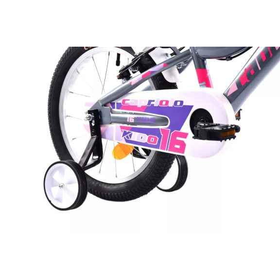 Capriolo Kido 16" gyerek kerékpár Grafit-Rózsaszín