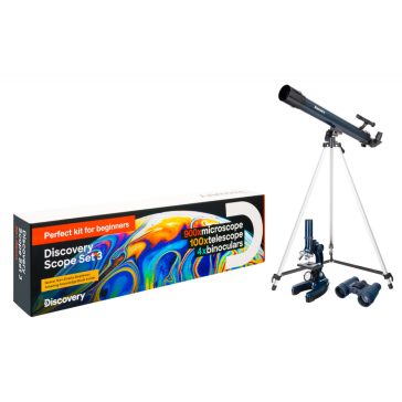 Levenhuk Discovery Scope 3 készlet és könyv
